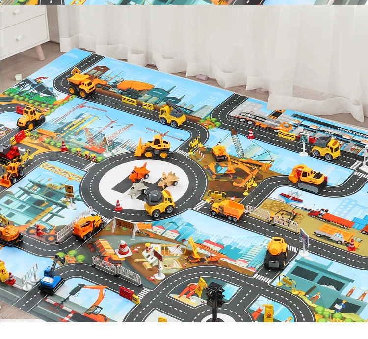 130*100 водонепроницаемая карта городской дорожный Лес игровой коврик городская