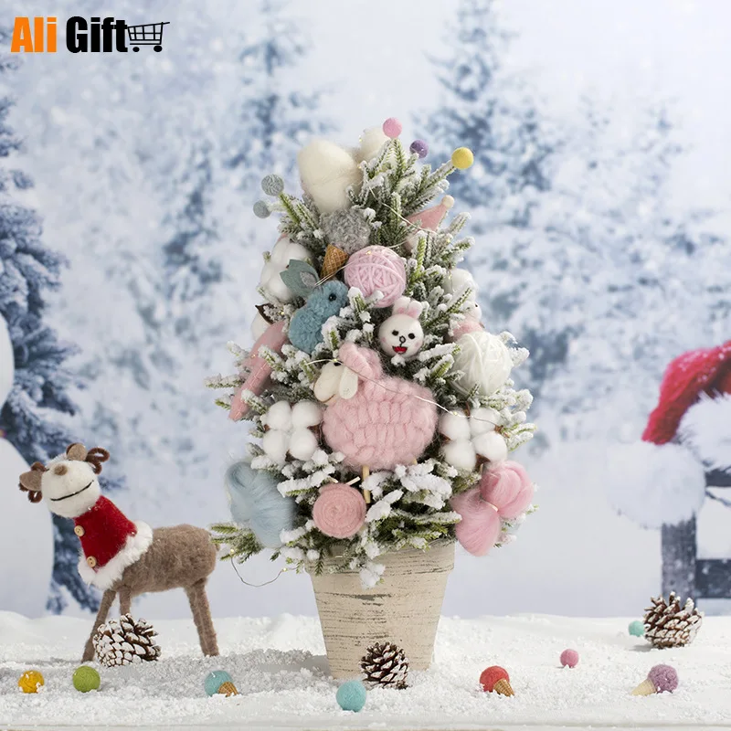 DIY миниатюрная снежинка маленькая имитация елочные украшения из Treewool для