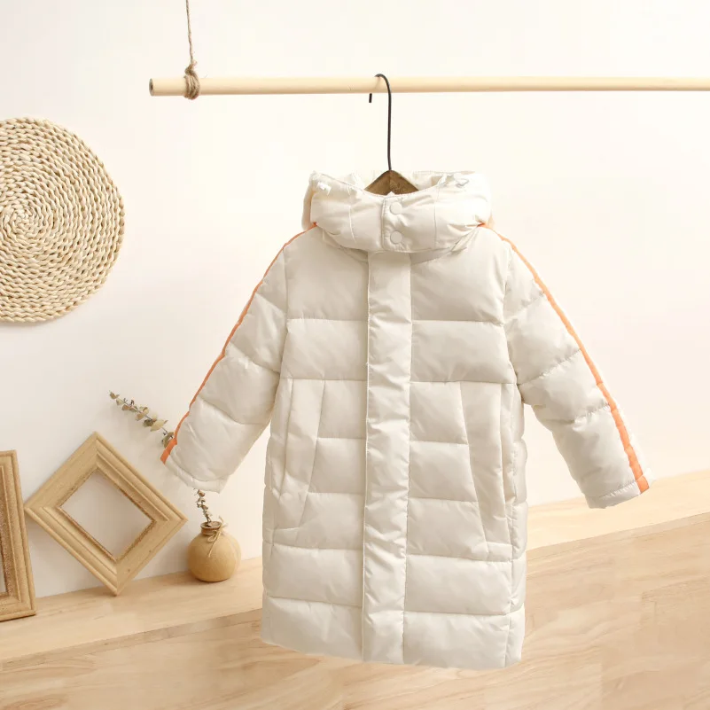 Детский плотный длинный пуховик для мальчиков и девочек теплый малышей сезон