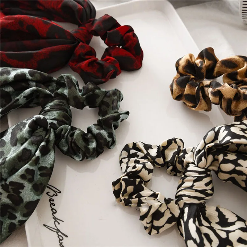 Женская резинка для волос с большим бантом и леопардовым принтом| |