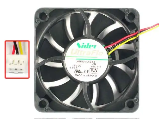 Вентилятор охлаждения сервера Nidec U60R12MLAB-53 J99 DC 12V 0.05A 60x60x15 мм