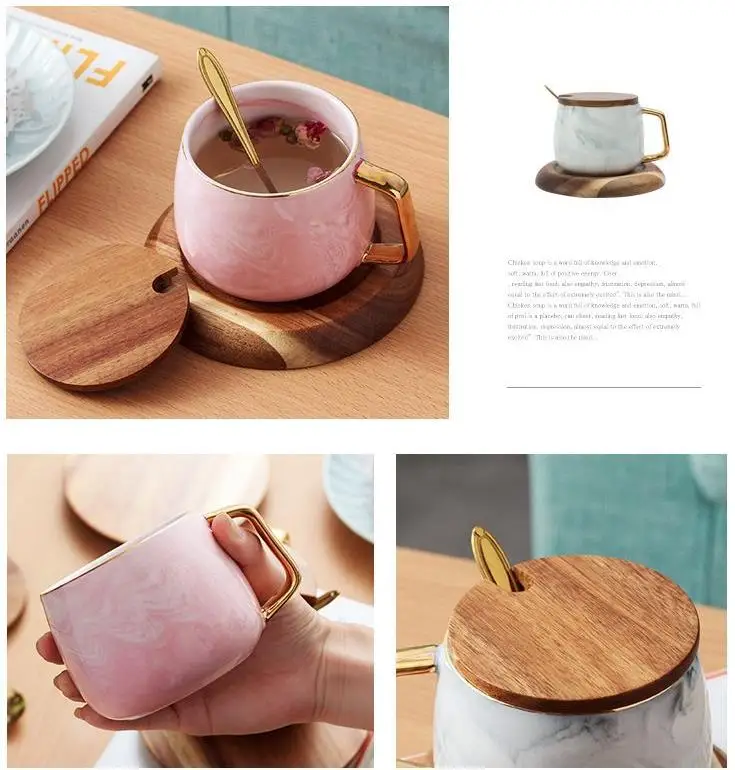 350 мл креативная Золотая мраморная кружка специальная керамическая для дома и