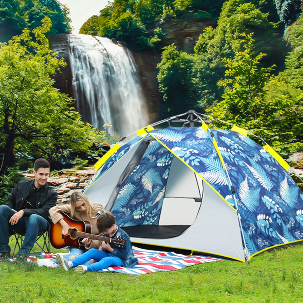 

TXZ 3 Persons Backpacking Tents 190T PA Polyester Taffeta Outdoor Camping Automatic Waterproof Hiking Trekking Tent 0087