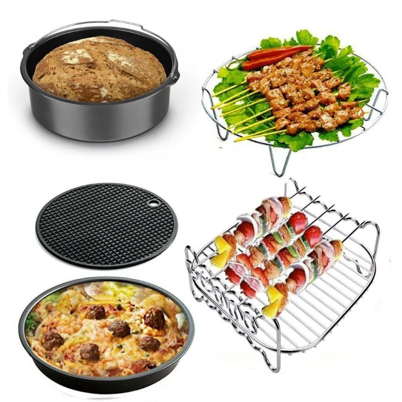 

Air Fryer Accessories XL Fit all 3.5QT - 5.8QT Air Fryer BPA Free Dishwasher Safe Nonstick Coating 6-8 inch Deep Fryer