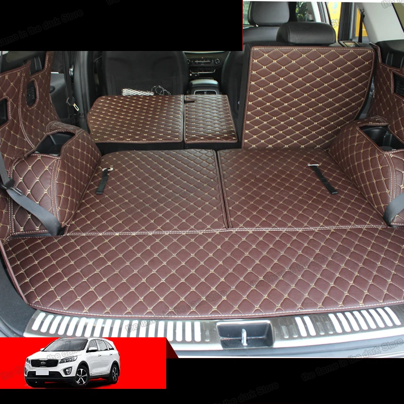 

lsrtw2017 for kia sorento prime leather car trunk mat cargo liner 2015 2016 2017 2018 2019 2020 carpet luggage boot accessories