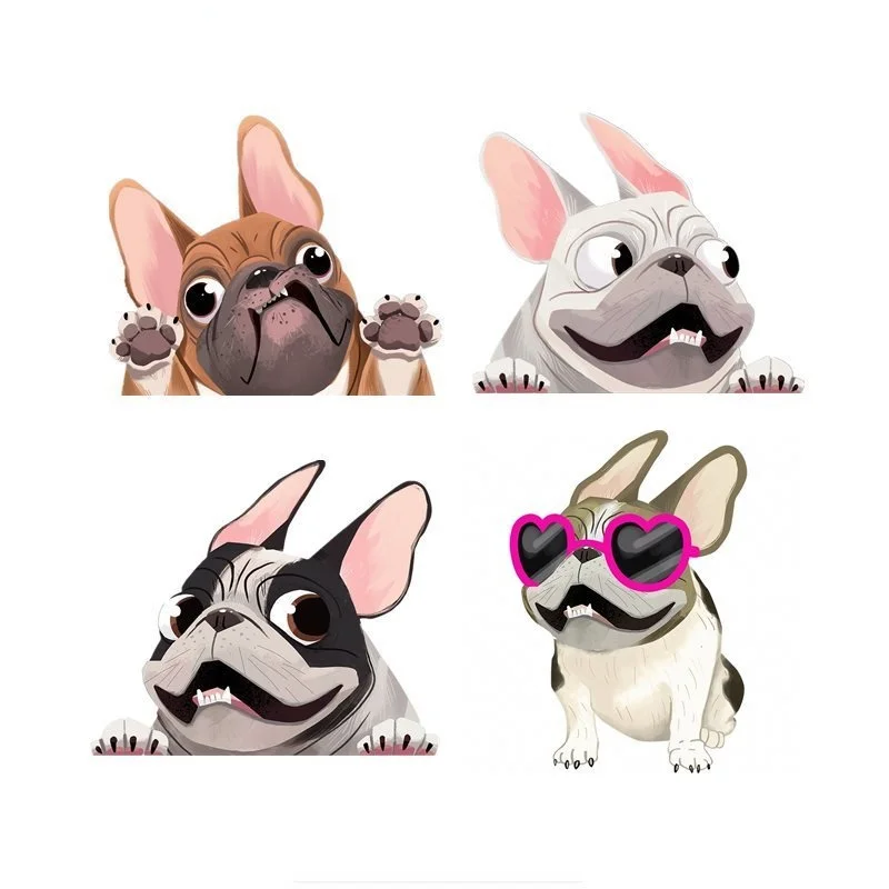 

Personalized Fawn French Bulldog Animal Cartoon Car Stickers Waterproof Bumper Accessories