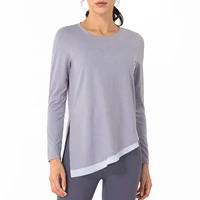 sport shirt women blouse loose yoga clothes for fitness workout running long sleeve femme gym top mesh casual t shirts sportwear