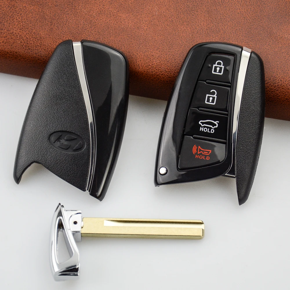 OkeyTech 4 кнопки авто ключ оболочки Fob для hyundai Genesis 2013- Santa Fe Equus Azera сменный Футляр для ключей удаленный чехол