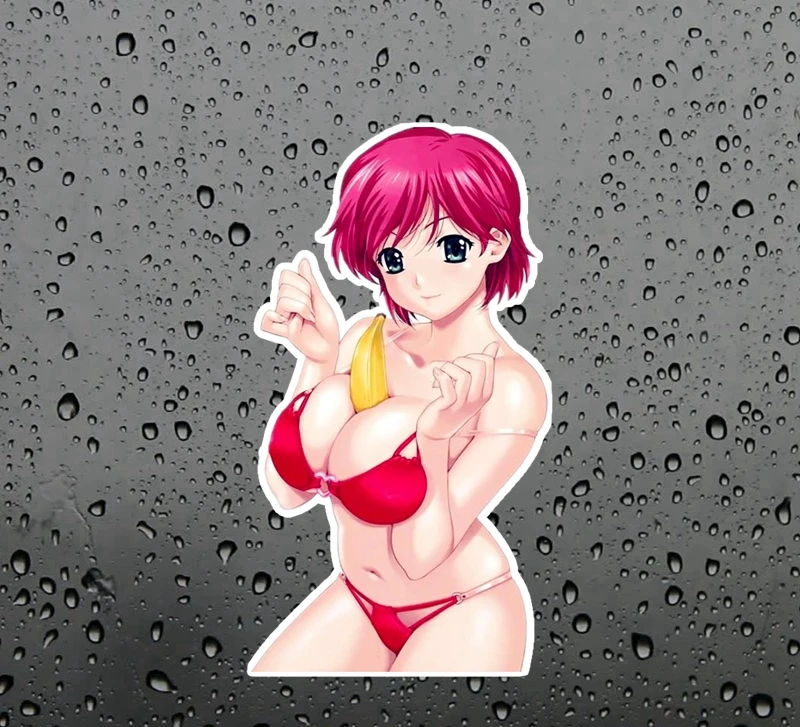 Горячая продажа сексуальной девушки с бананом на наклейке для автомобиля водонепроницаемая наклейка для чемодана, ноутбука, велосипедного шлема.