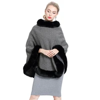 swonoc faux fur cloak women winter warm pullover ponchos coat 2020 new capes for womens stripe fashion winter coats fur