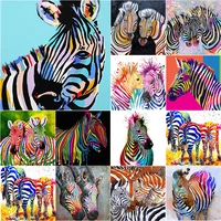 new 5d diy diamond painting colorful zebra diamond embroidery animal cross stitch full round square drill manual home decor gift