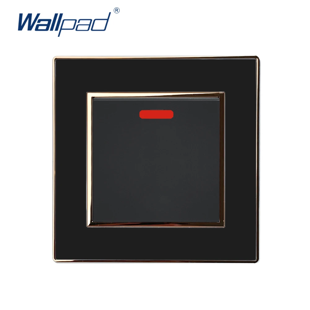 Black Gold 45А переключатель для водоварки, адрлекторная панель, Роскошные Настенные переключатели для плиты, белая акриловая панель, серебряная граница, CE - Цвет: Black Gold