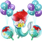 Фольгированные воздушные шары 1 комплект, воздушные шары Русалочки Ариэль из мультфильма диснеевских принцесс, 10 дюймов, для маленьких девочек, украшения для дня рождения, детская игрушка