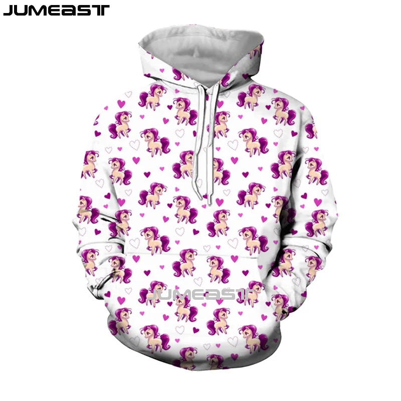 

Jumeast Men Women 3D Sweatshirt Cartoon Little Pony Oversized Coat Harajuku Casual Pullover Fashion Funny Spring Autumn Hoodies