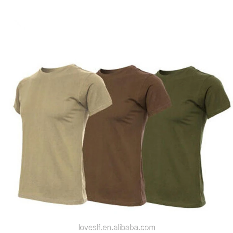 

Solid O Neck Tactical Cotton Army Man t shirts Short Sleeve Clothes