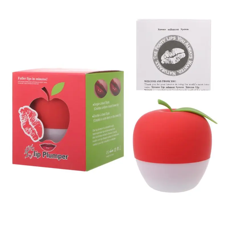 red Губа-слиппер DApple губы двойной и однослойный губа-слиппер всасывающий полный увеличитель губ - Цвет: red