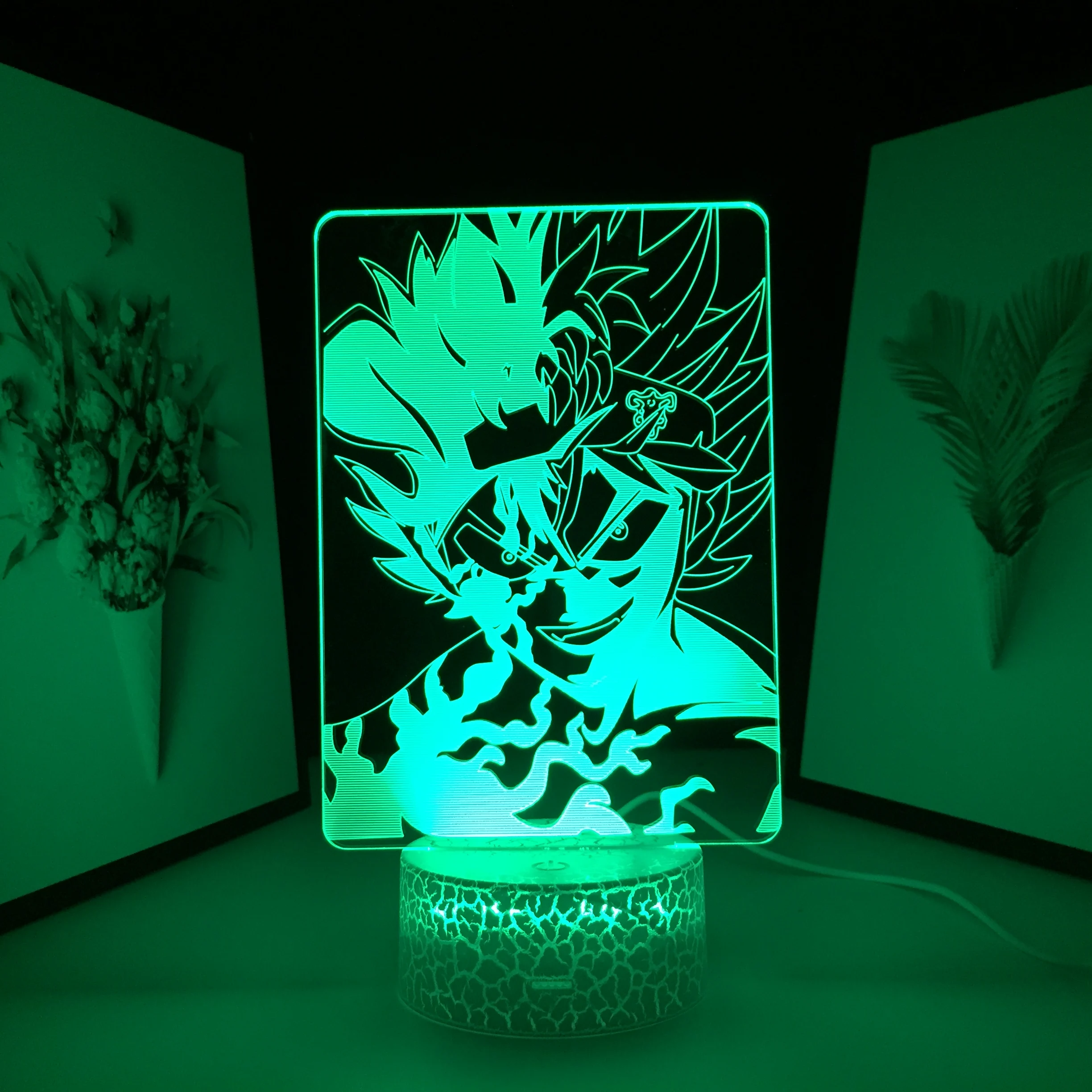 

3D Lamp Black Clover Anime Figure Asta Light for Kids Birthday Gift Night Light Manga Bedroom Decor Gadget Asta Lamp