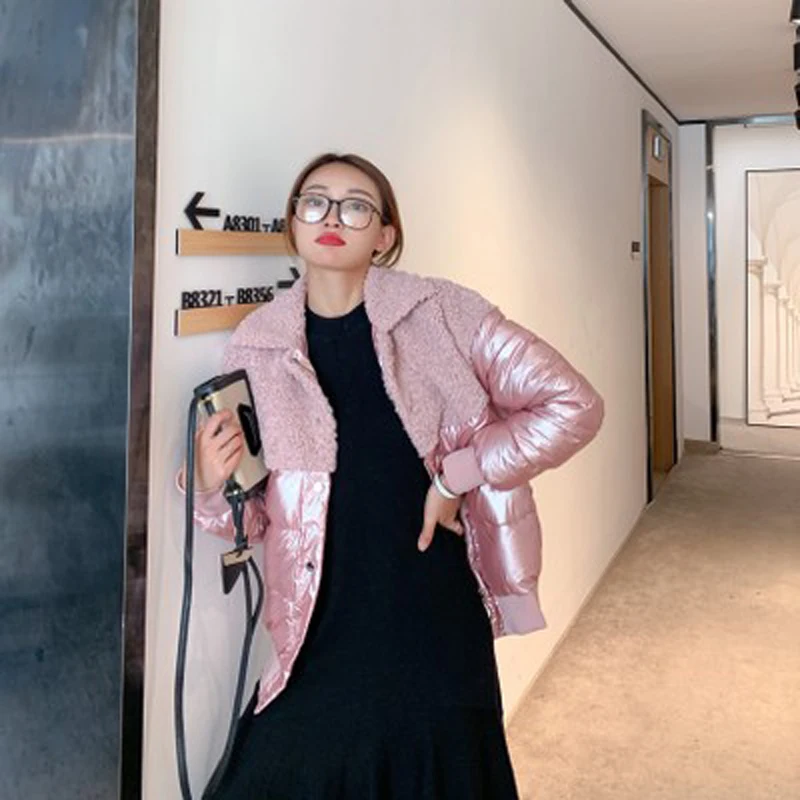 Спортивная зимняя куртка Женская парка пуховое хлопковое пальто с мехом размер