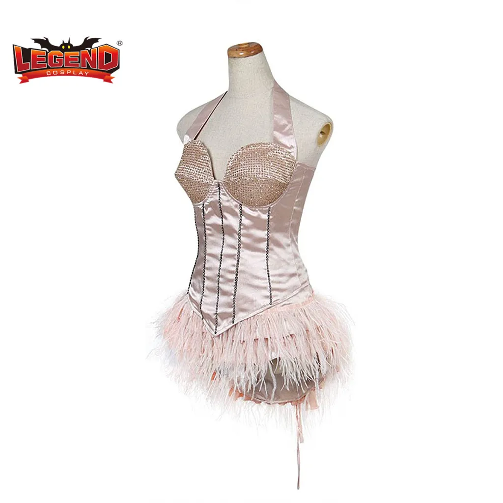 Косплей Легенда Бурлеск Костюм Платье женское розовое Showgirl Saloon девушка