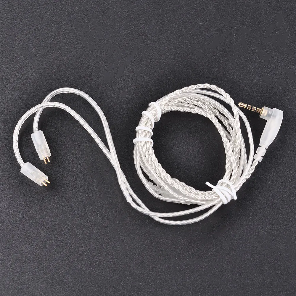 Плотным верхним ворсом KZ ZS3 ZS4 ZS5 ZS6 кабель 2pin 0,75 мм обновлен с серебряным покрытием кабель наушников обновления кабель для наушников Наушники KZ ZS4 ZSA ED16