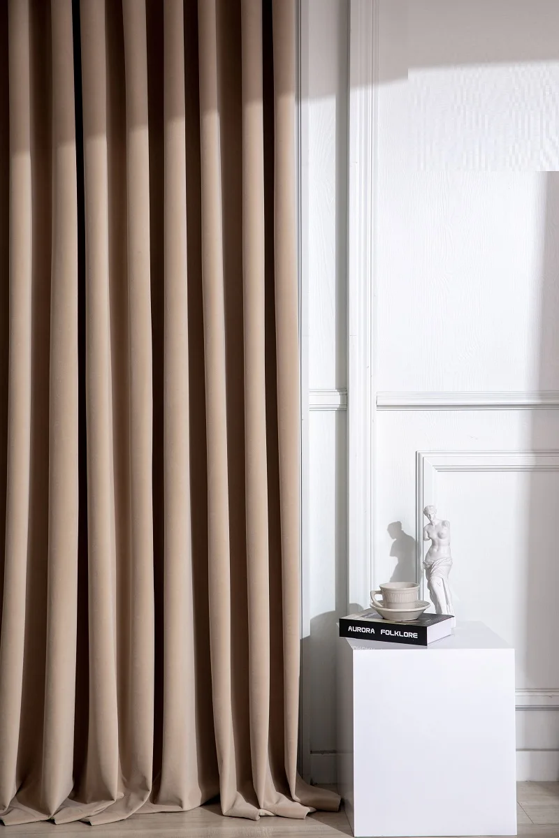 Современные коричневые фланелевые занавески модные для спальни гостиной