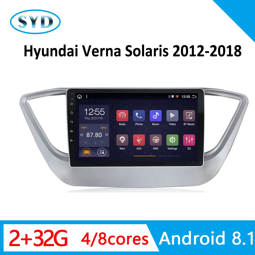 Автомагнитола для Hyundai Verna Solaris 2012 2018 центральный видео GPS навигатор Android 8 1