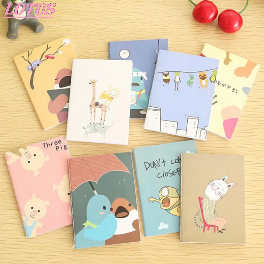 

1Pcs Brand new Retro Notepad Book Korean Lovely Cartoon Image Vintage Kids Stationery Kawaii Journal Mini Diarybook cartoon hot