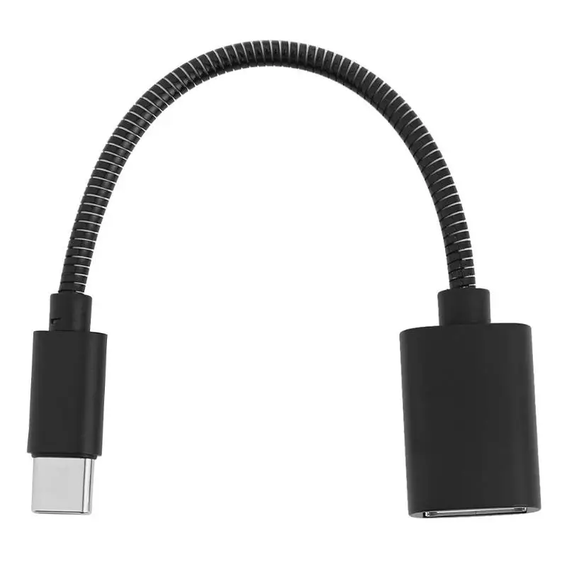 Black Портативный 14,5 см USB C адаптер для телефона OTG кабель type C штекер для USB2.0 Женский кабель для передачи данных Подключение периферийных устройств, таких как U диск, мышь - Цвет: Black