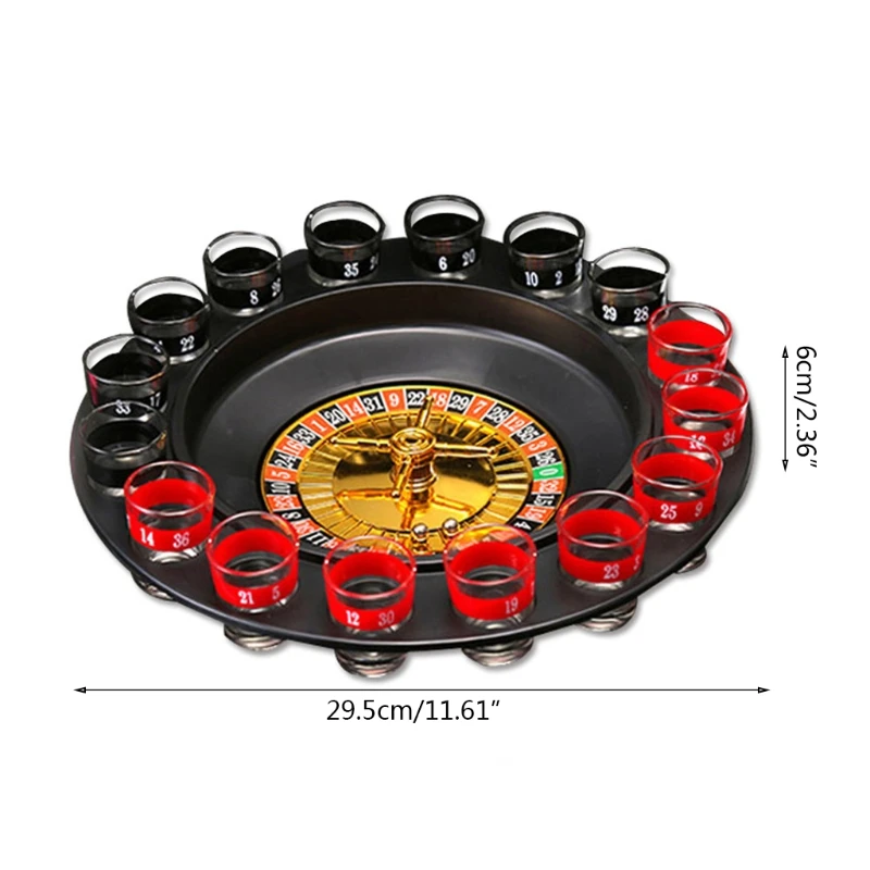 

Funny Bar Tools Russian Roulette Wine Set Turntable Glass Drinking Game Kit Drink Wine Fun Toys Bar KTV Party Drinking and 124E