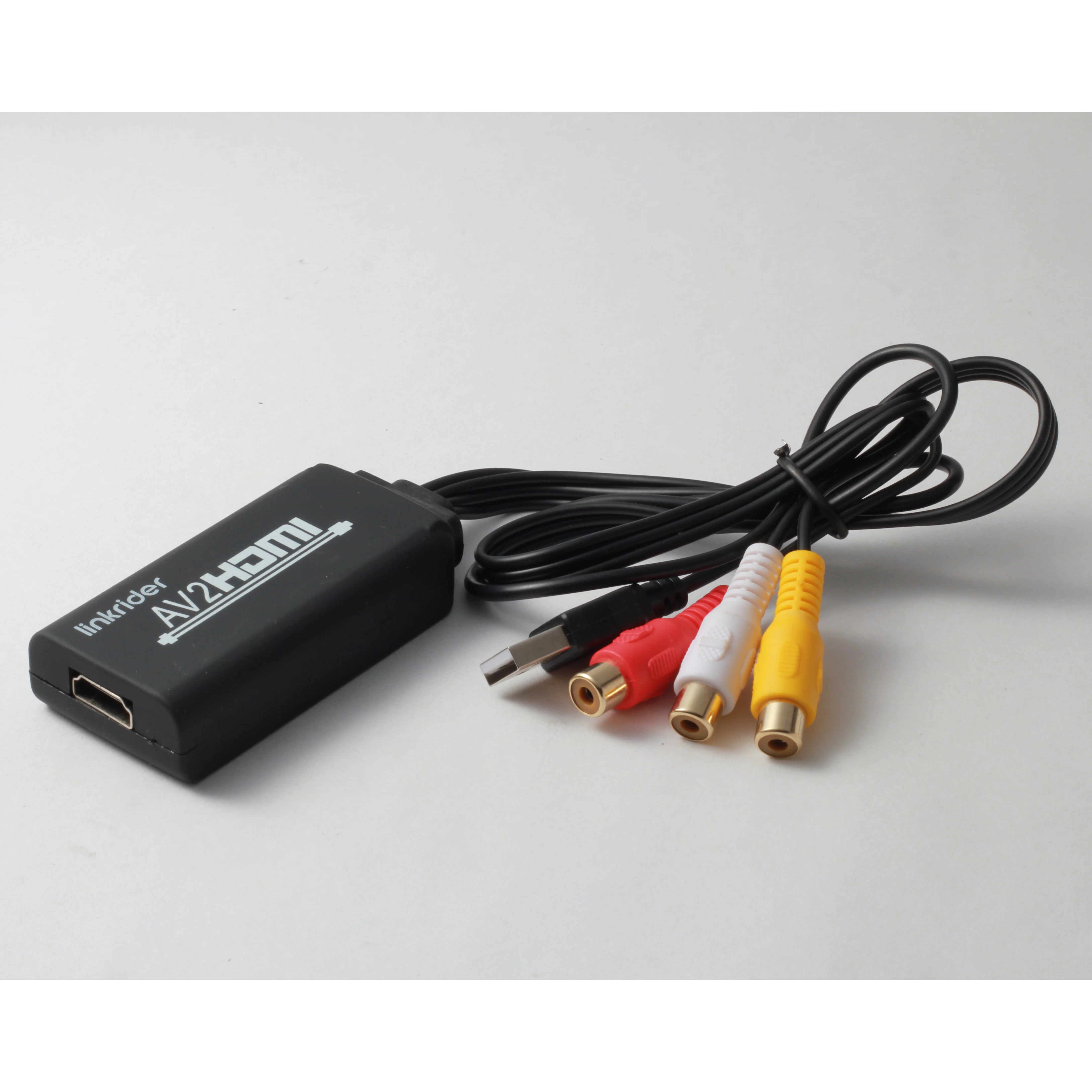 

linkrider RCA to HDMI Cable, RCA to HDMI Converter, AV 3RCA CVBS Composite to 1080P HDMI Audio Video Adapter(Female to Male)