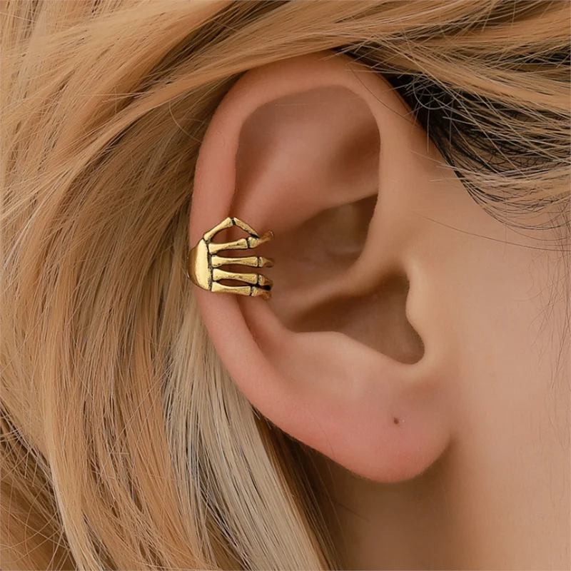 Серьги клипсы без пирсинга в стиле панк рок для женщин и мужчин ювелирные изделия