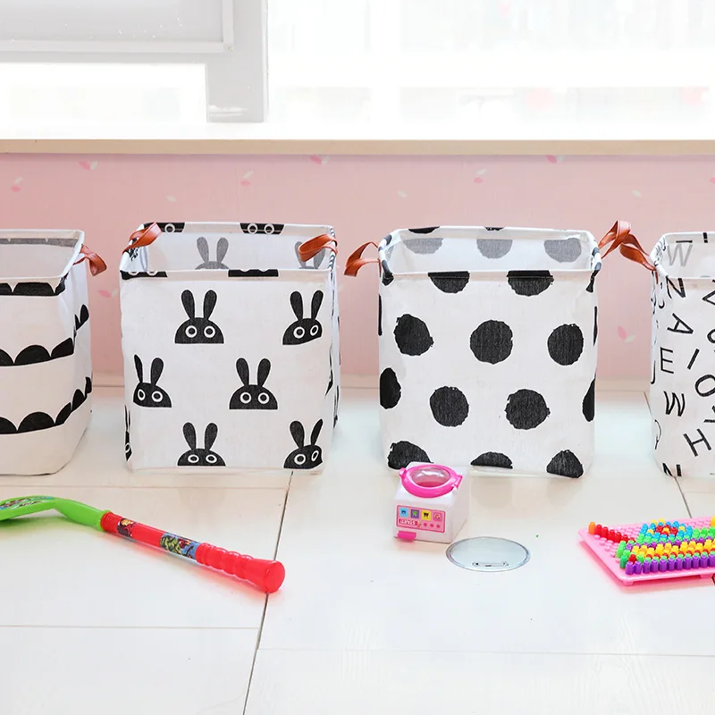 

Linen Desktop Storage Box Waterproof Toy Sundries Storage Basket Cosmetic Underware Storage Organizer Office Stationery