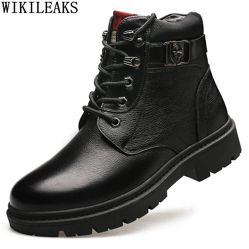 

Man Shoes Leather Genuine Boots Designer Snow Boots Platforms Boots for Men Male Classic Men Casual Shoes Black Shoes Winter Men