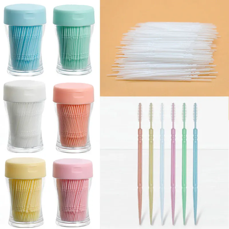 260 шт./кор. зубная щетка с двойной головкой межзубная зубной Стик для нити