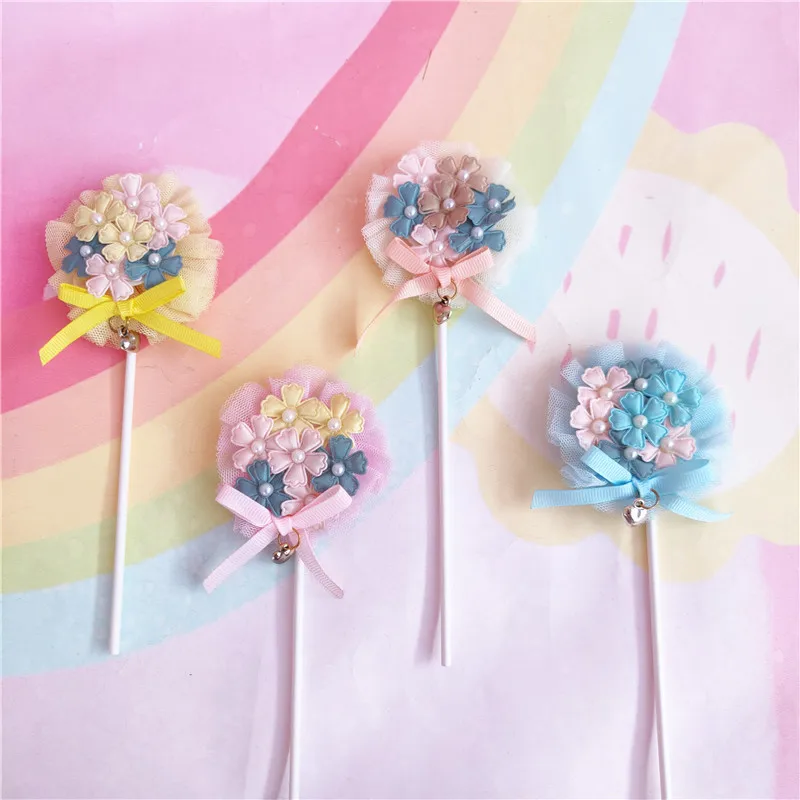 1 шт. разноцветная жемчужная пряжа цветок топпер для капкейка детской