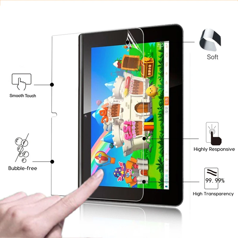 

Best quality HD lcd Glossy protective film For Noah U12 9.0" tablet PC Anti-Fingerprint screen protector cover+ cleaning cloth