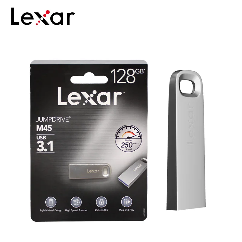 Lexar Jumpdrive M45 USB 3 1 флэш накопитель макс. 250 МБ/с./с металлический Pendrive 128 Гб 64 ГБ 32
