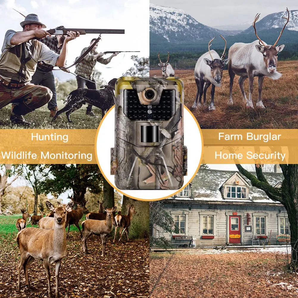 

Wildlife Camera Trail Scouting Game Camouflage HD Waterproof LCD Display Motion Activated Mini Night Vision For Outdoor Hunting