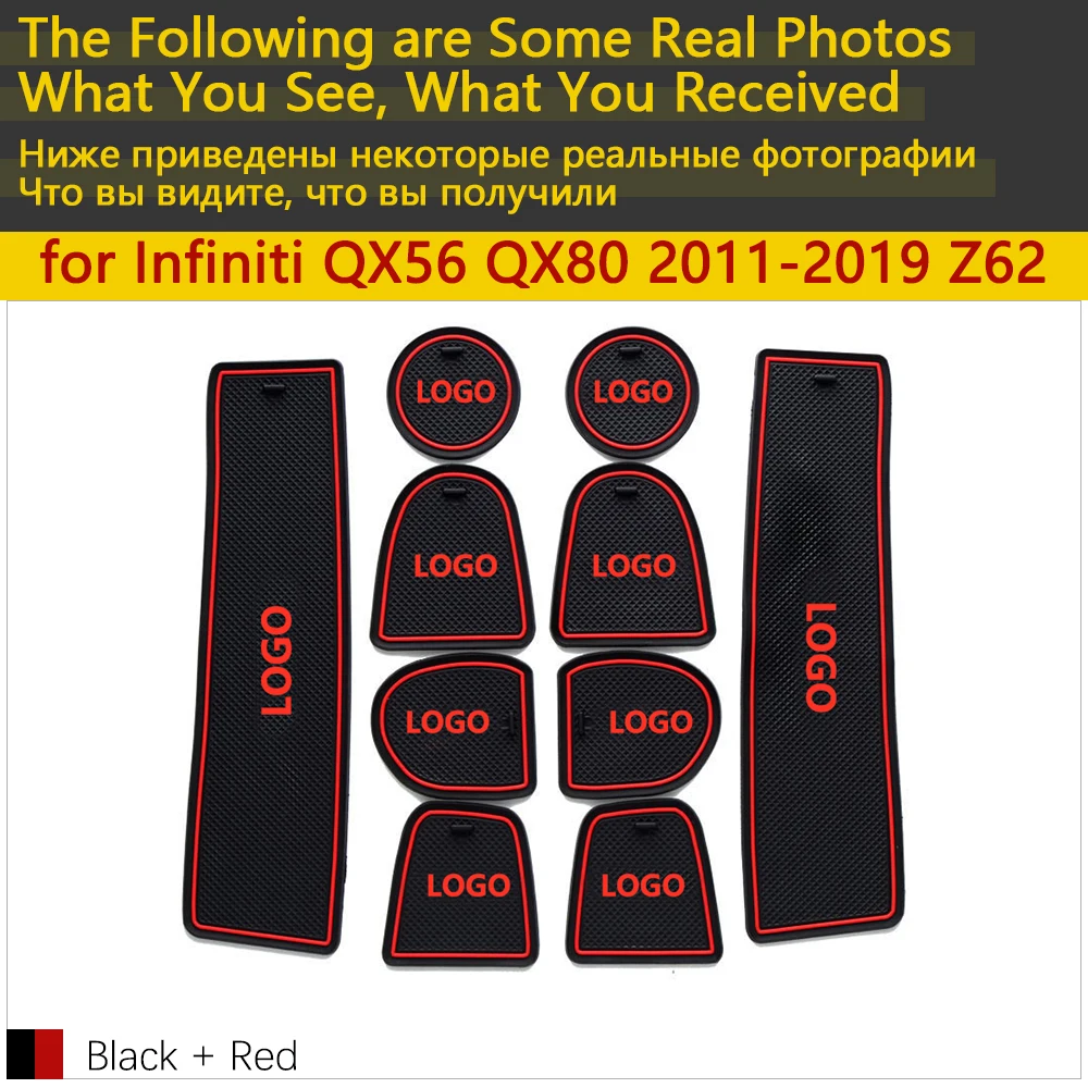 Противоскользящий резиновый подушку для чашки дверной паз коврик Infiniti QX56 QX80 z62 2011