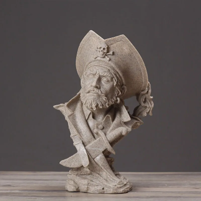 Европейская фигурка пиратского капитана скульптура украшение для комнаты