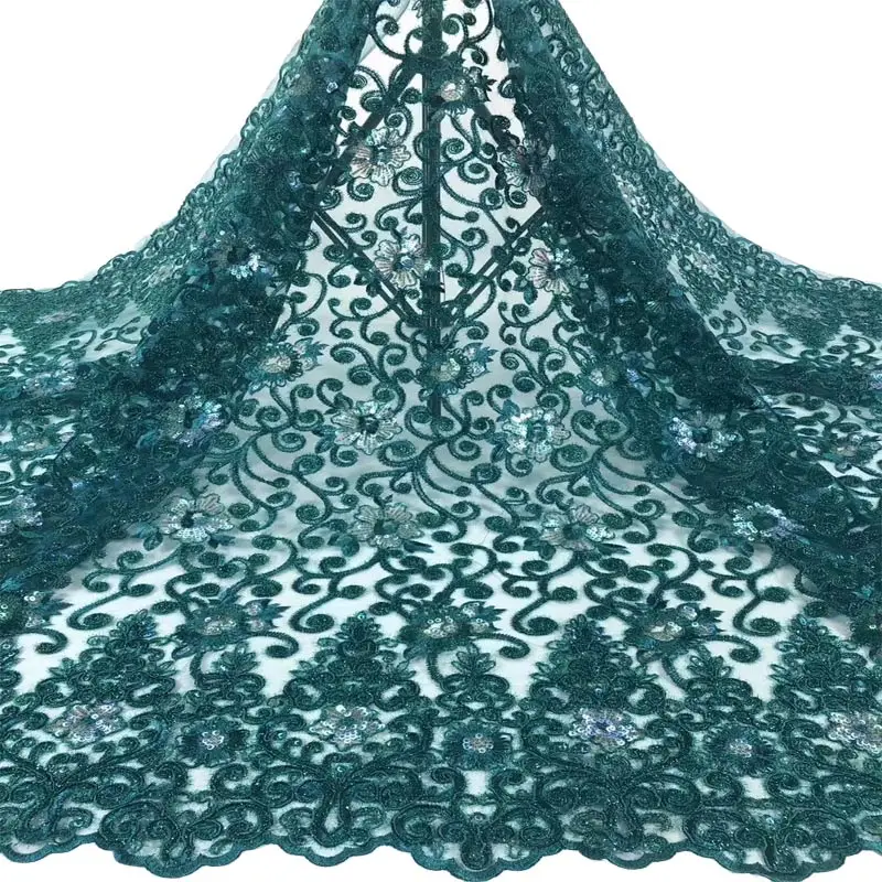 

Sequins Lace Fabric High Quality African French Tulle Lace Fabric Embroidery For Sequins Lace Nigeria Party Dress f200329