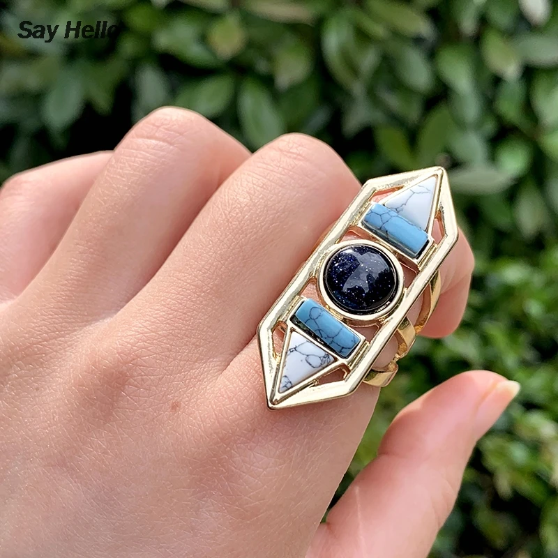 Скажите Привет Ретро Этническая натуральная бирюза акриловый опал