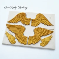 3d angel wings silicone mold border wing fondant cake decorating cookie baking christmas candy chocolate gumpaste moulds fm1924