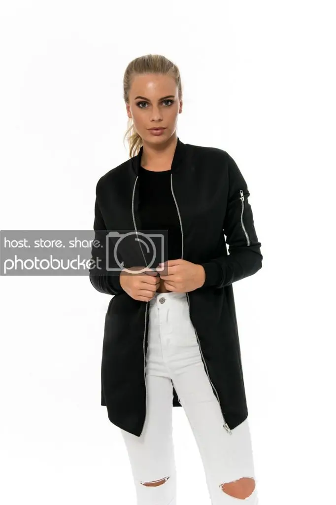 Модная женская Стильная однотонная Повседневная куртка на молнии с длинными