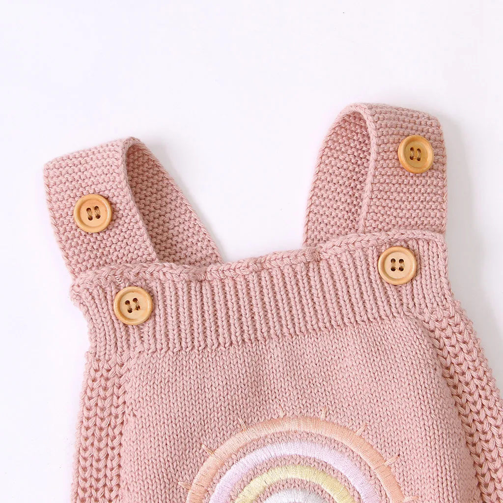 Детские комбинезоны для маленьких девочек Трикотажный жилет с радужным принтом