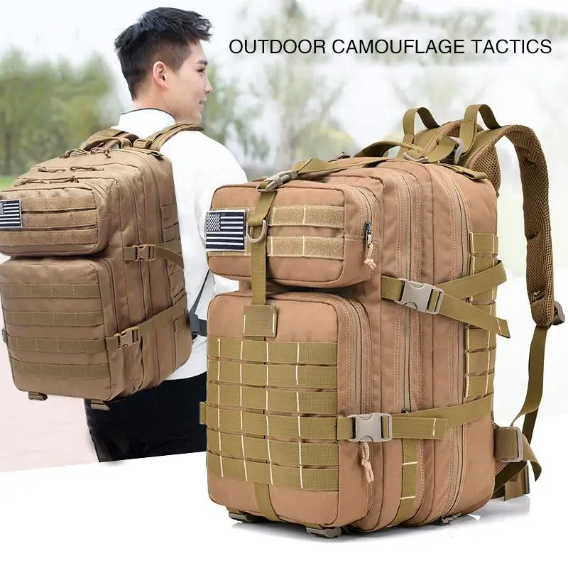 

Военный рюкзак, рюкзак на шнурке для кемпинга, сумка для выживания на поле, 40 л, 800D, водонепроницаемая зашифрованная ткань Оксфорд