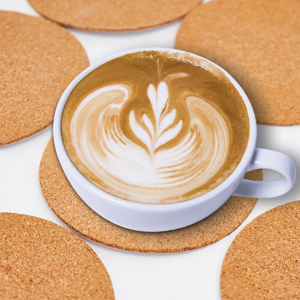 5 шт./лот круглая натуральная подставка из пробковой древесины термостойкая