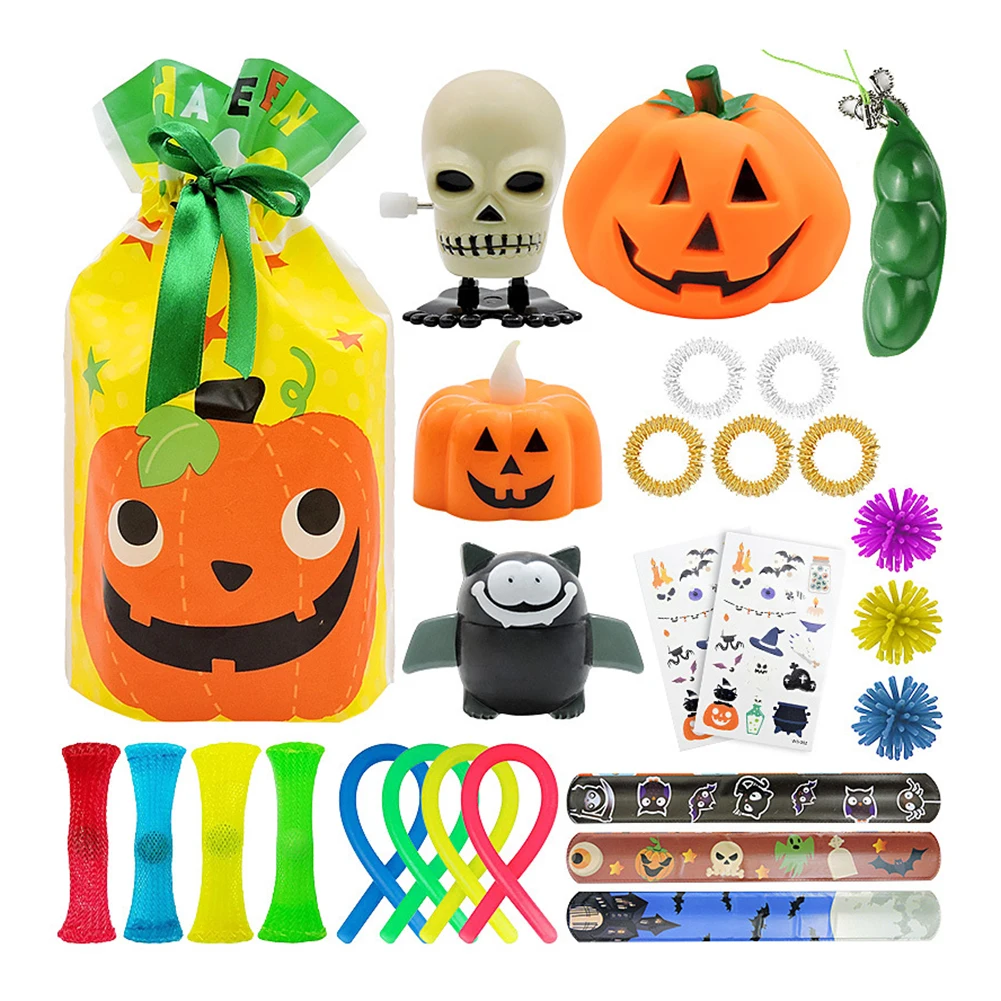 

8/26/59/64/120pcs Halloween Set Silicone Push Bubble Fingertip Toy Compression Set Sensory Reduction Toy Children Adult Toy
