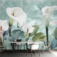 custom mural 3d floral wallpaper nordic hand painted watercolor calla lily for living room sofa background home decor wall paper