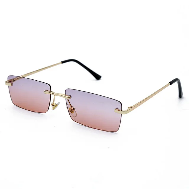 

Luxury Brand Rectangle Ladies Sunglasses Women 2021 Rimless Square Polarized Sun Glasses For Ladies